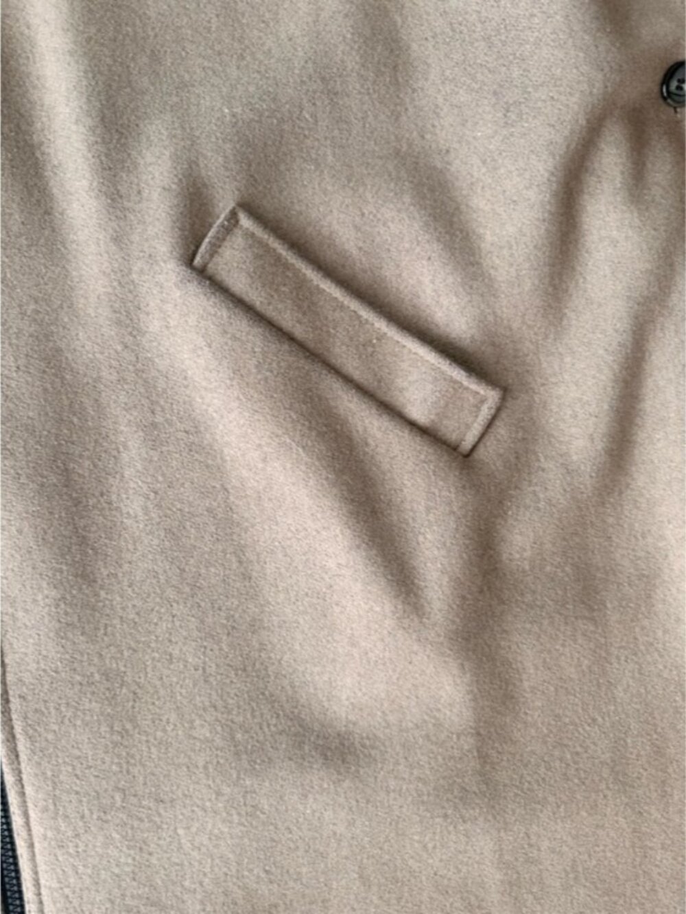 Vintage Taupe Hooded Cape Poncho Wool Blend Removable Hood Oversized - Picture 4 of 9